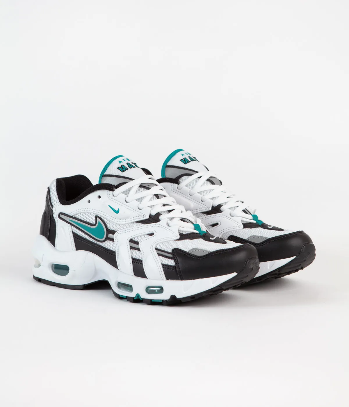 Nike Air Max 96 II Shoes - White / Mystic Teal - Black - Reflect Silver