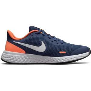 Nike Midnight Navy/Orange Revolution 5 Youth Sneaker