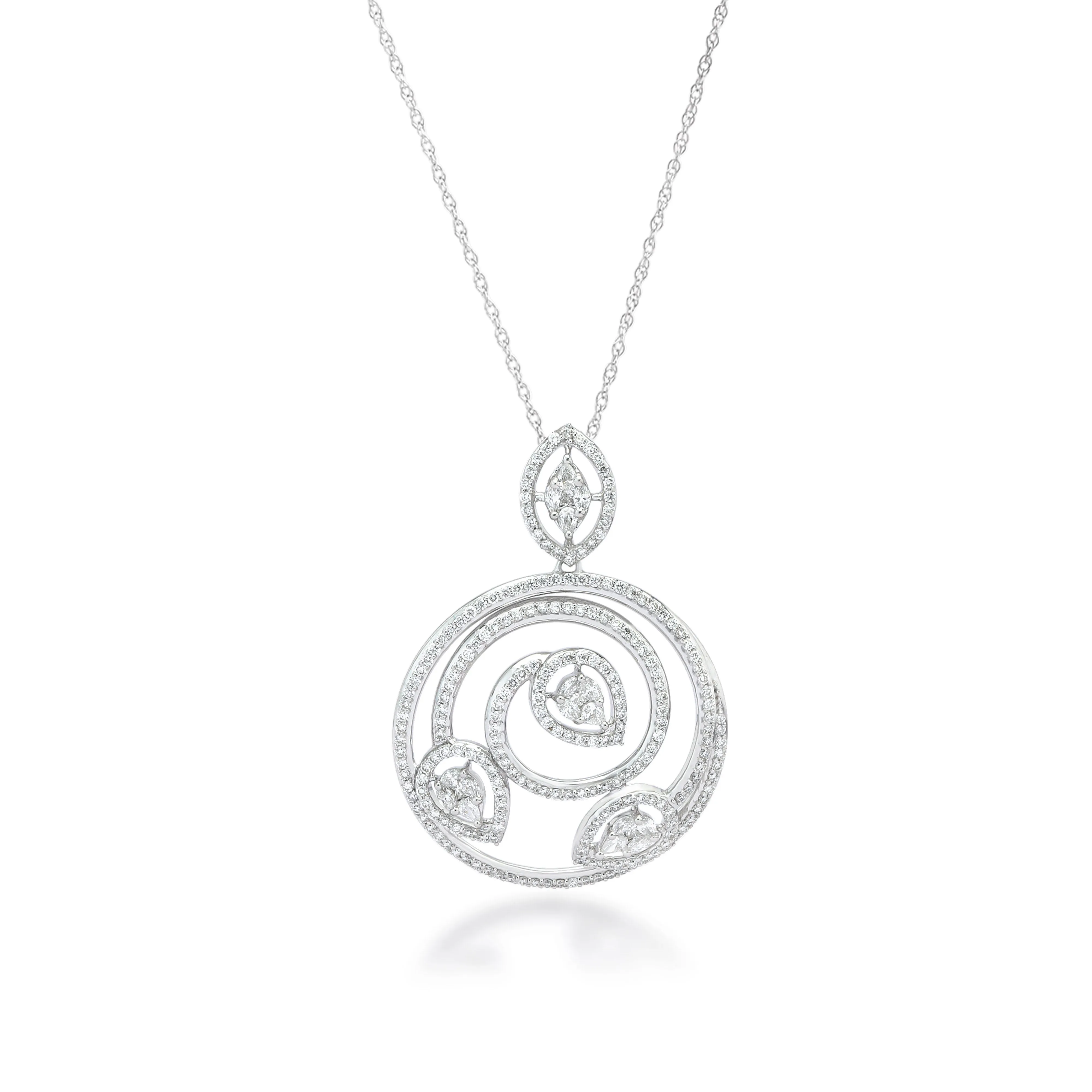 One Elliptical Diamond Pendant