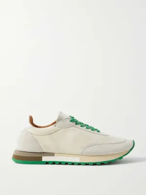 Owen color-block mesh and suede sneakers