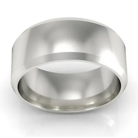 Platinum Wedding Ring Beveled 8mm