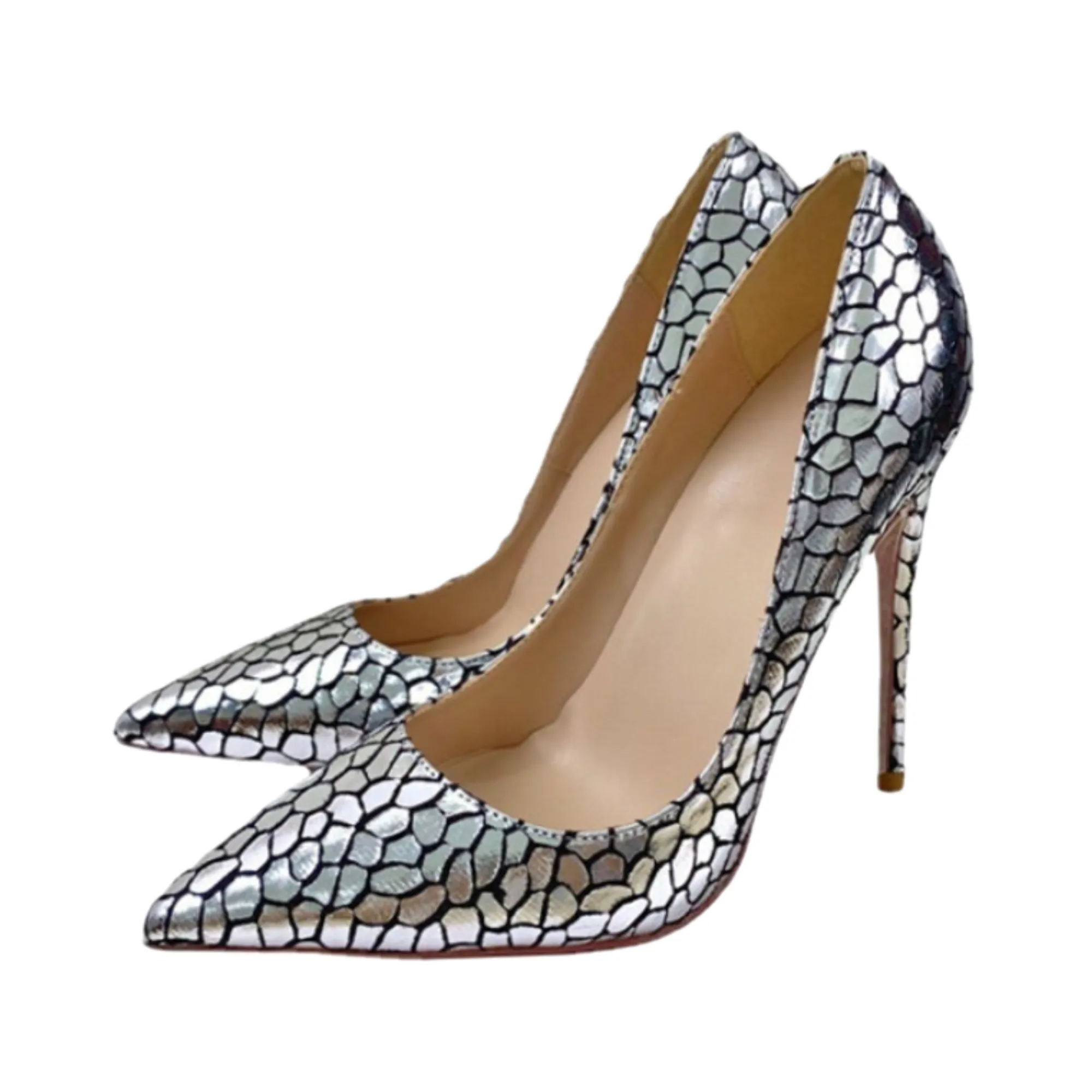 Pre Order:  Stone Pattern Pointed Toes Stilettos