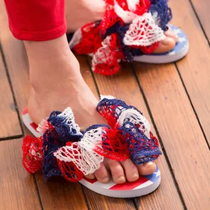 Red Heart Knit Freedom Flip Flops