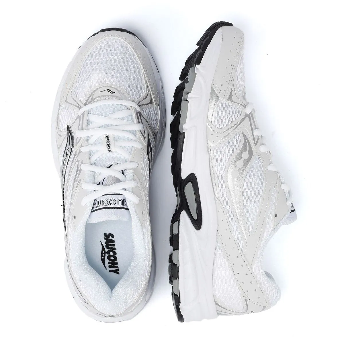 Saucony Ride Millenium White/Silver Trainers