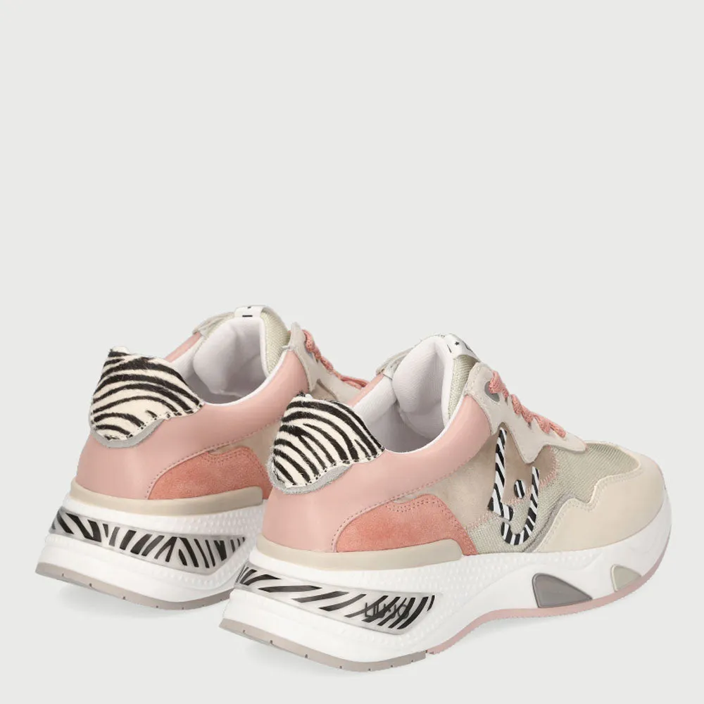 Scarpe Donna LIU JO Sneakers in Mesh Suede e Raso colore Rosa e Animalier