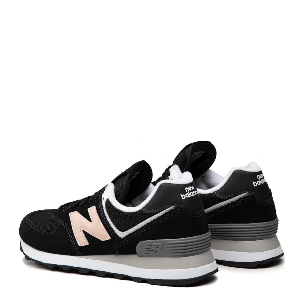 Scarpe Donna NEW BALANCE Sneakers 574 in Suede e Mesh colore Nero