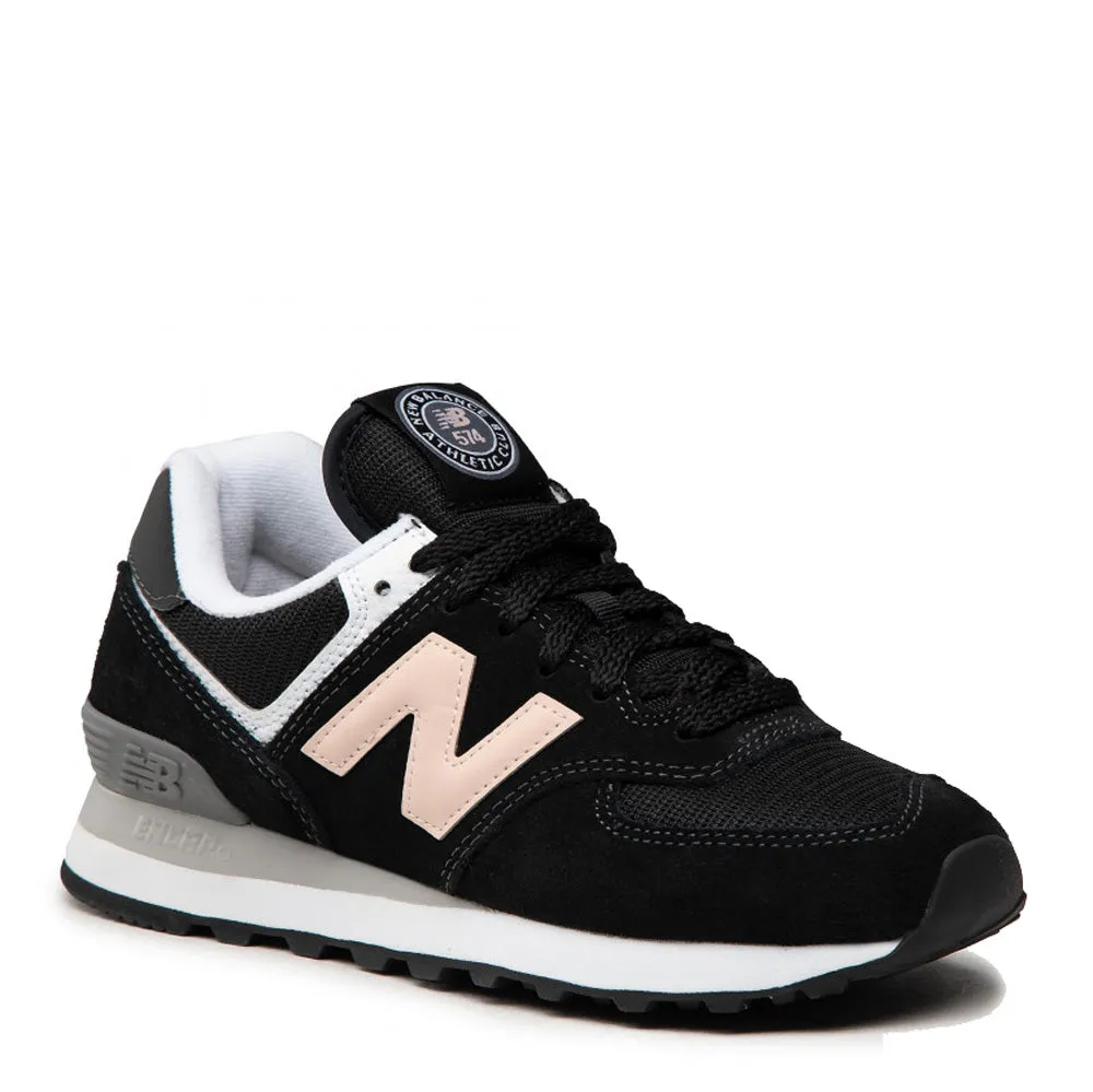 Scarpe Donna NEW BALANCE Sneakers 574 in Suede e Mesh colore Nero