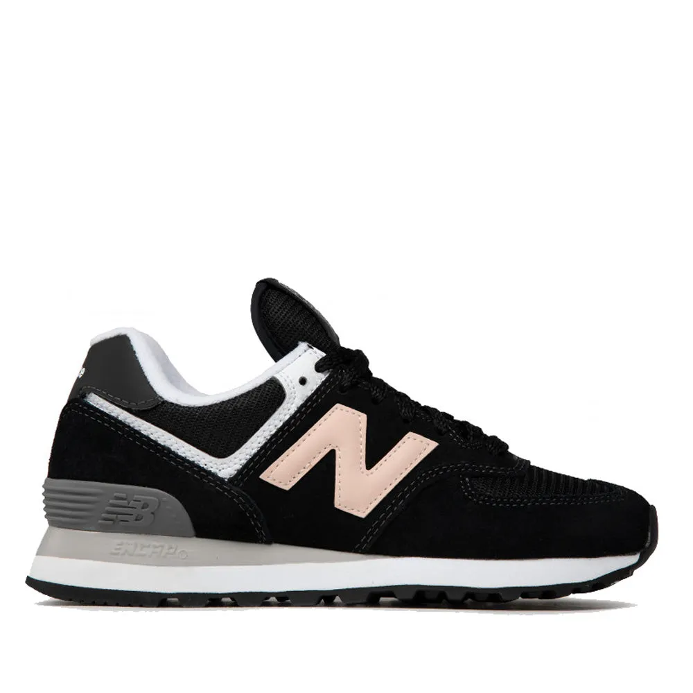 Scarpe Donna NEW BALANCE Sneakers 574 in Suede e Mesh colore Nero