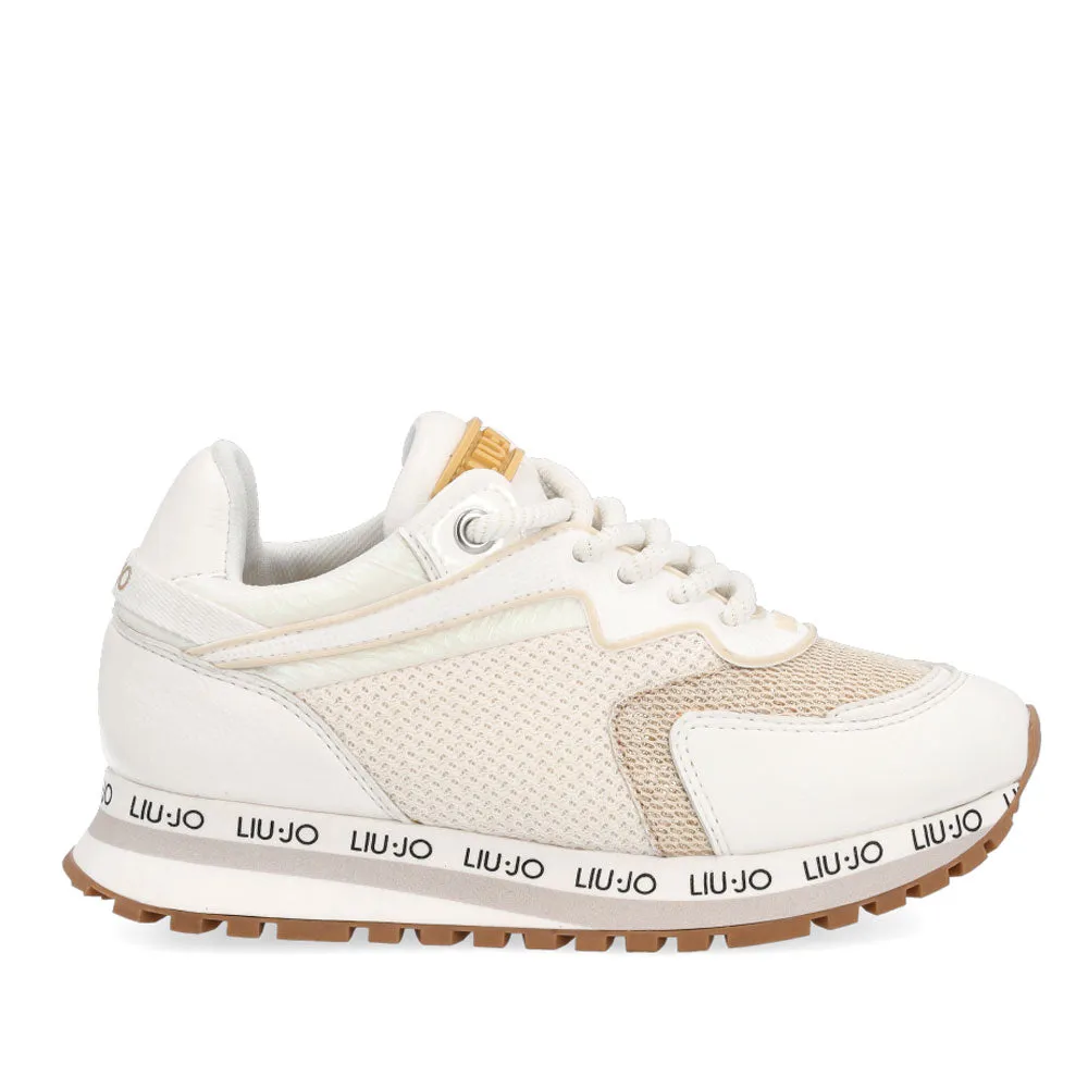 Scarpe Junior LIU JO linea Wonder 162 Sneakers in Tessuto Mesh e Pelle Bianco