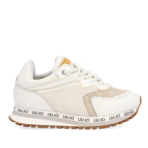 Scarpe Junior LIU JO linea Wonder 162 Sneakers in Tessuto Mesh e Pelle Bianco