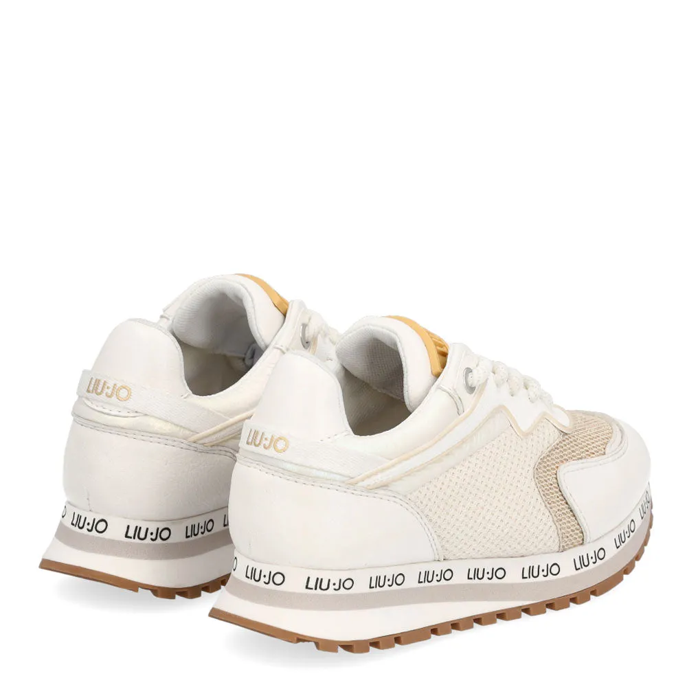 Scarpe Junior LIU JO linea Wonder 162 Sneakers in Tessuto Mesh e Pelle Bianco