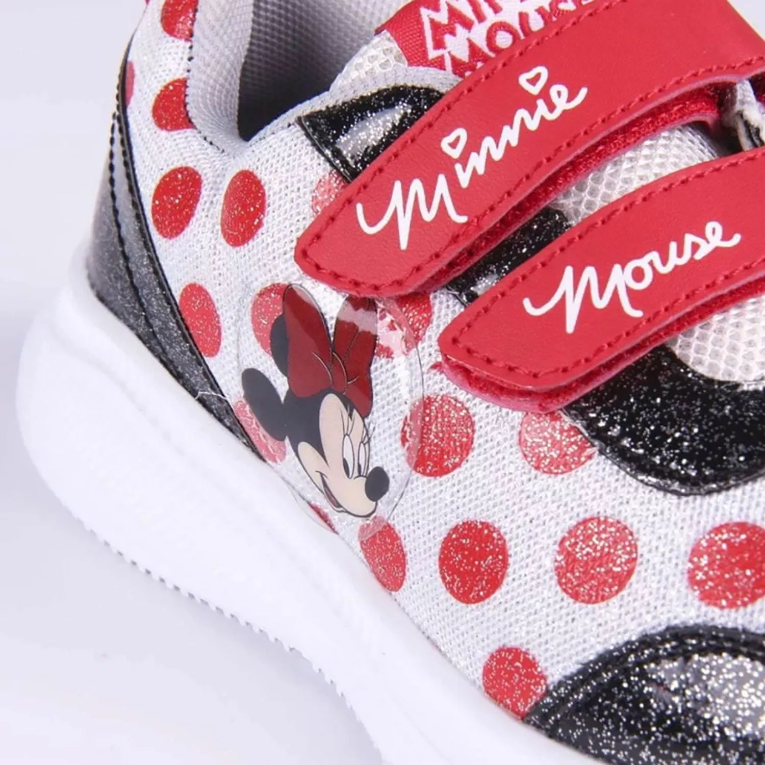 Scarpe sportive Disney Minnie Mouse sneakers a strappo per bambina glitter 4985