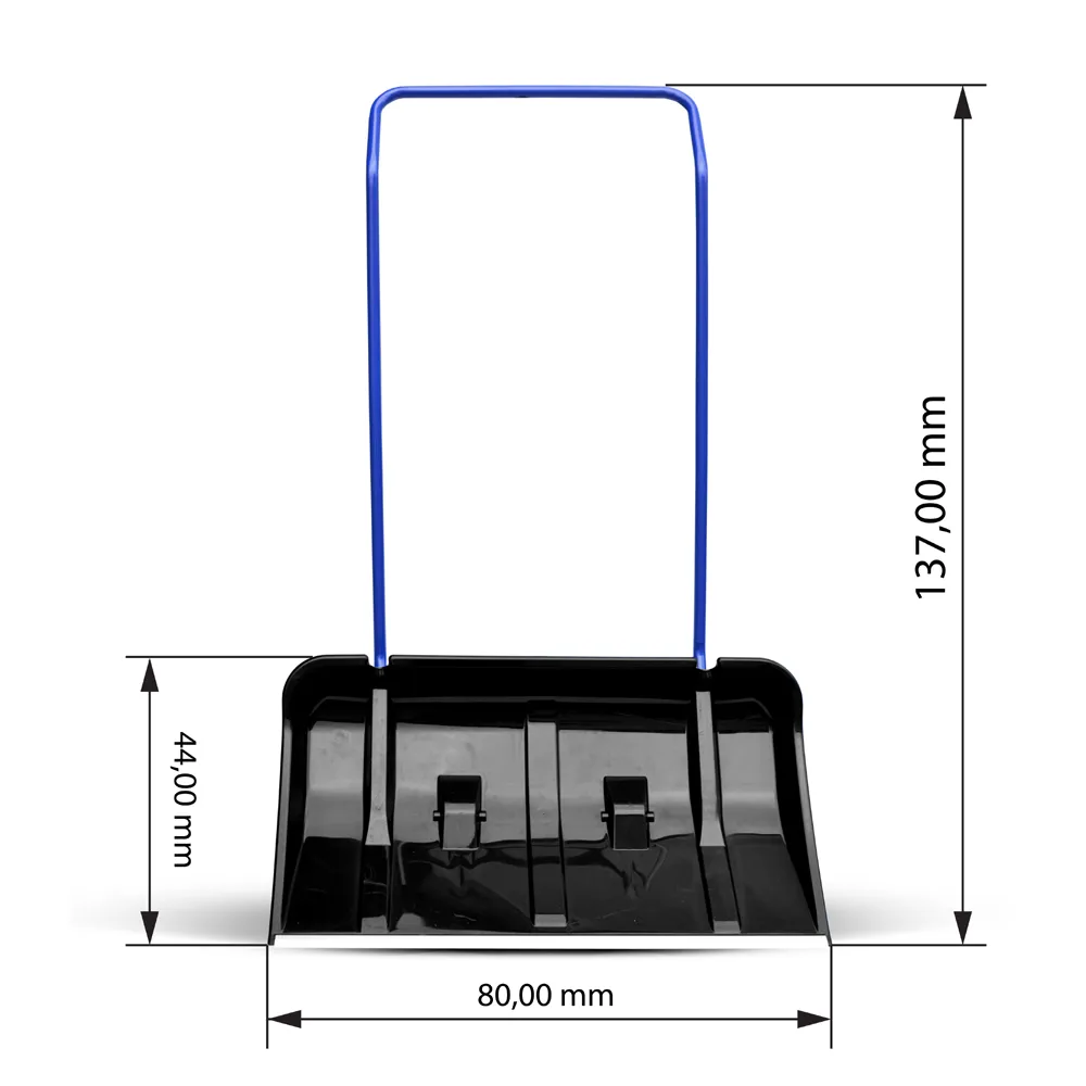 Schneeschieber, Schneeschaufel mit Rädern, schwarz
