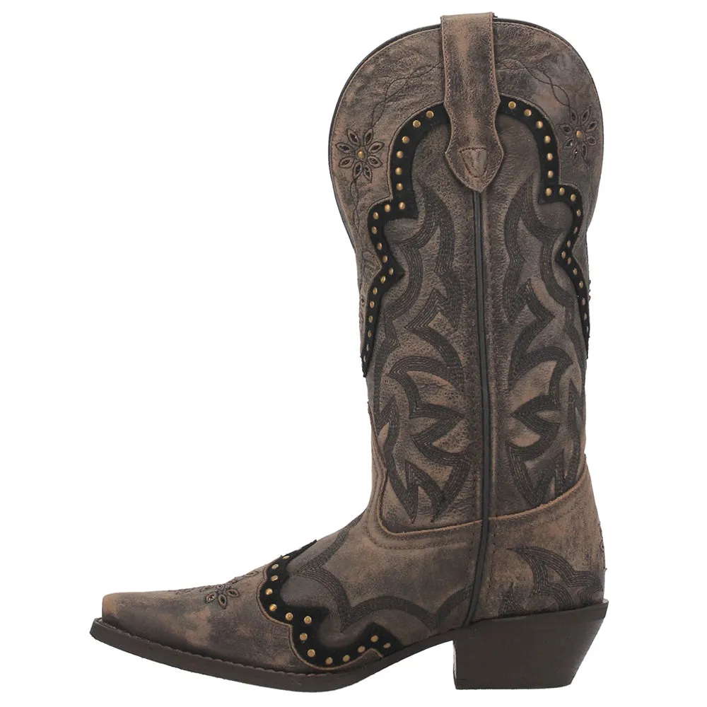 Skyla Studded Embroidered Snip Toe Cowboy Boots