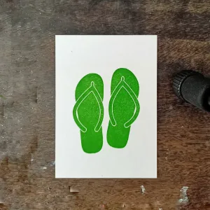 Sommer FlipFlops - Letterpress Grußkarte