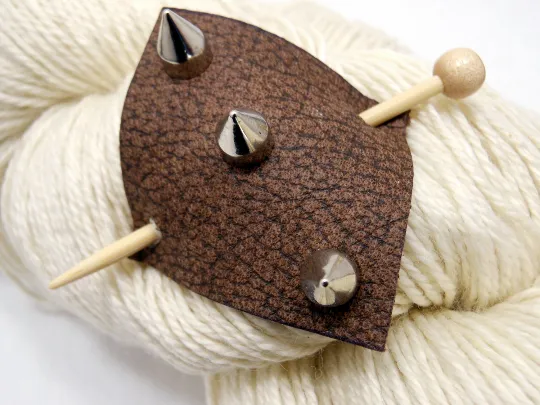 Studded Leather Shawl Pin ~ Brayhill