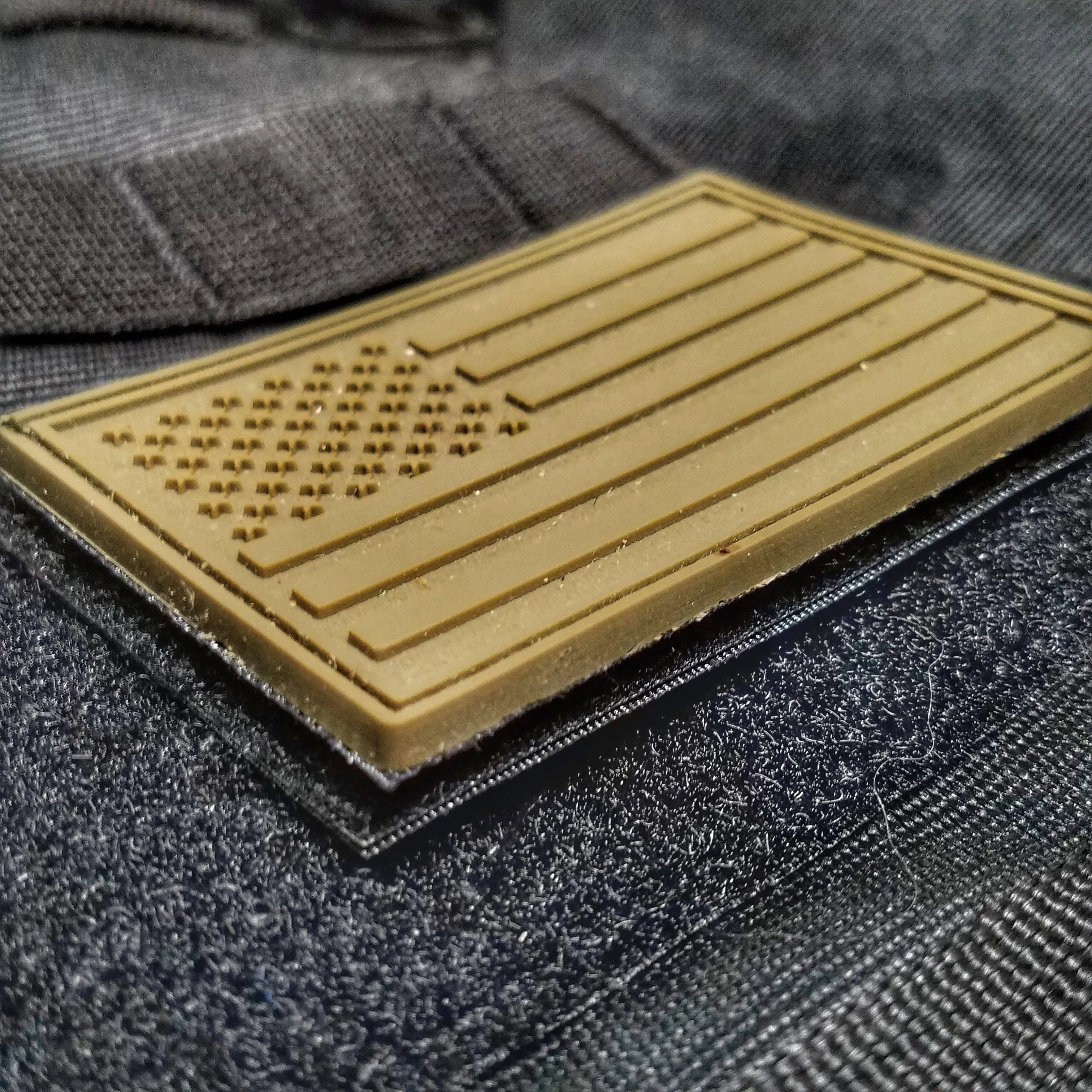 Subdued Storage Pocket Patch: A coverable two layer Velcro patch with hook and loop sides.