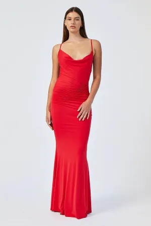 Suboo Ivy Strappy Gathered Maxi Dress - Red