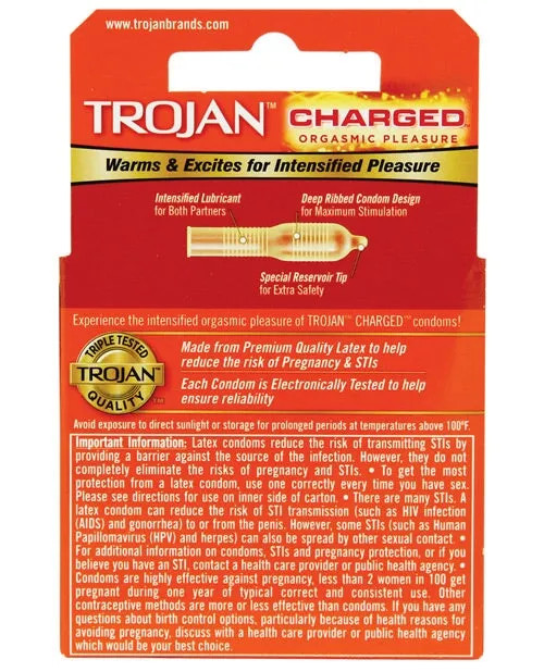 Trojan Intensified Charged Condoms - Box Of 3