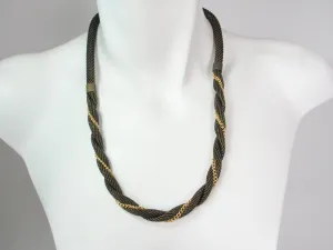 Twist Mesh and Chain Necklace