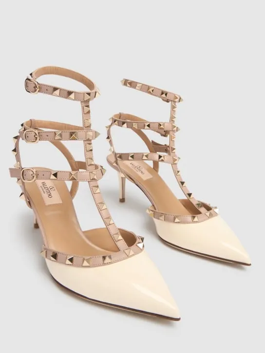 Valentino Garavani   65mm Rockstud patent leather pumps 