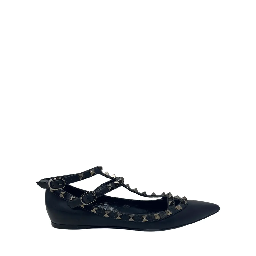 Valentino Garavani Rockstud Leather Ballet Flats - Size 37