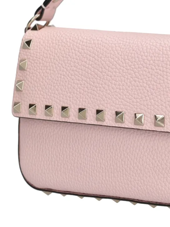 Valentino Garavani   Small Rockstud leather top handle bag 