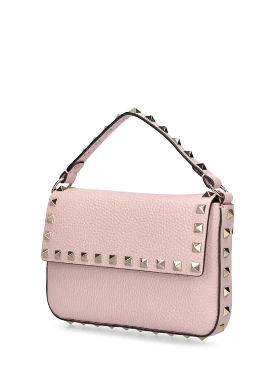 Valentino Garavani   Small Rockstud leather top handle bag 