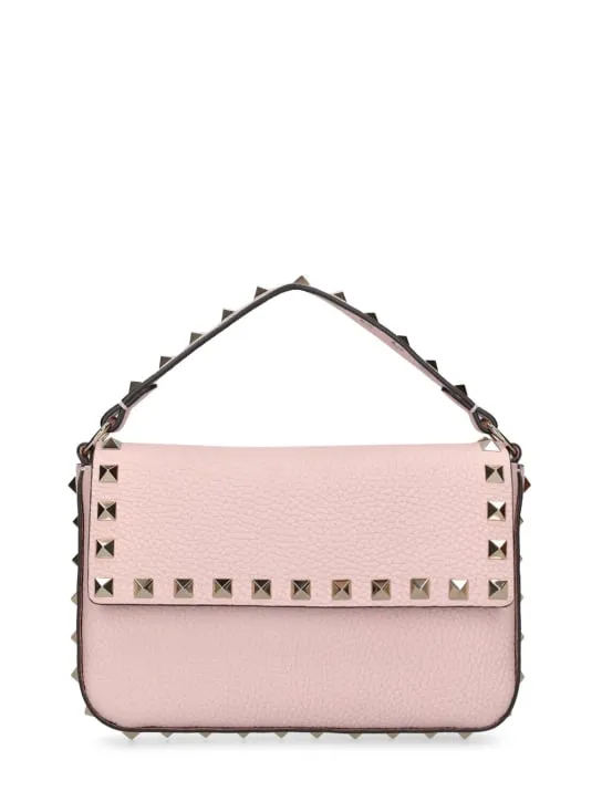 Valentino Garavani   Small Rockstud leather top handle bag 