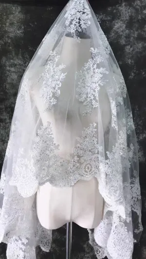 White Lace material for veil