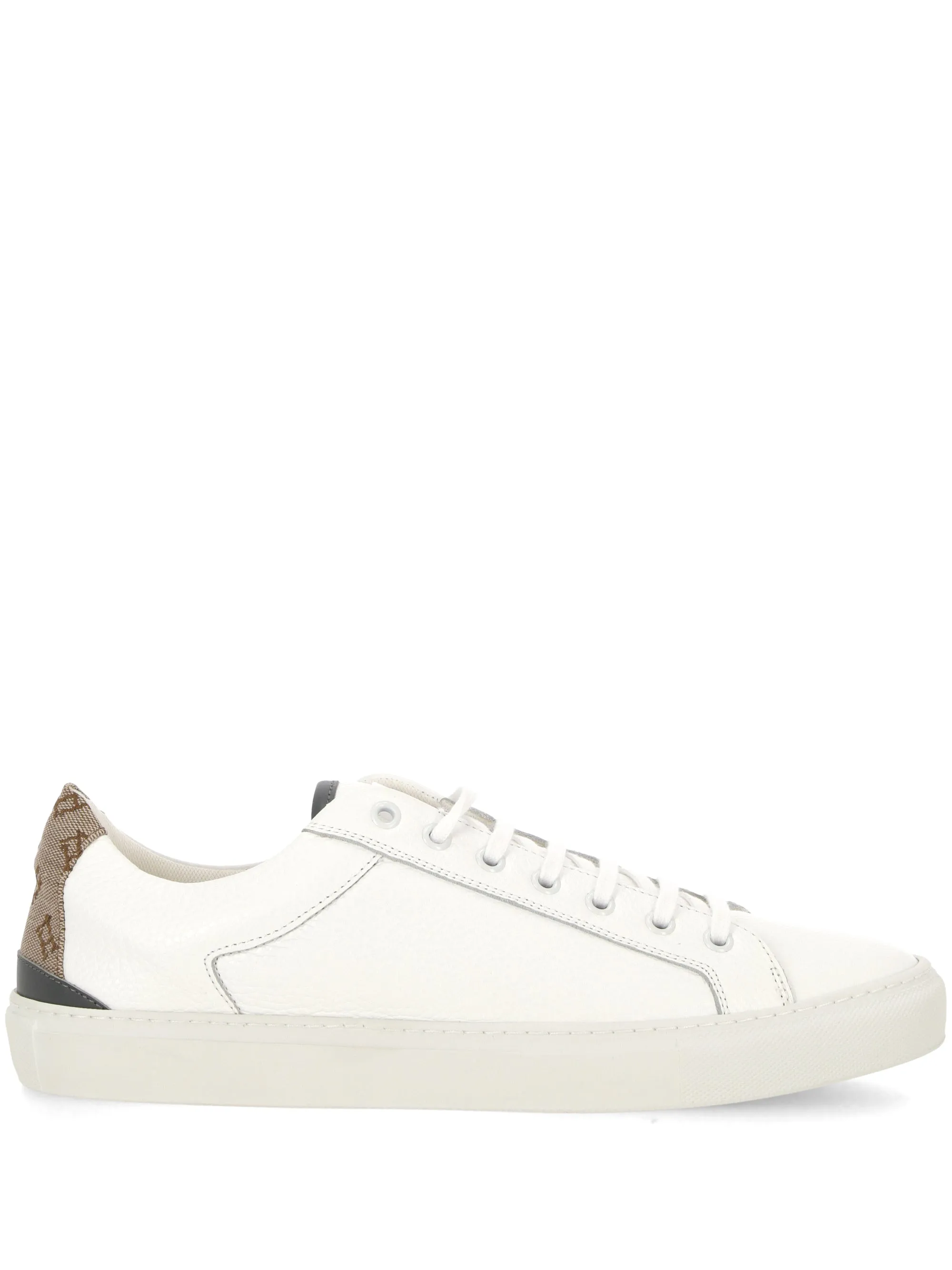 White Pebbled Leather Sneakers