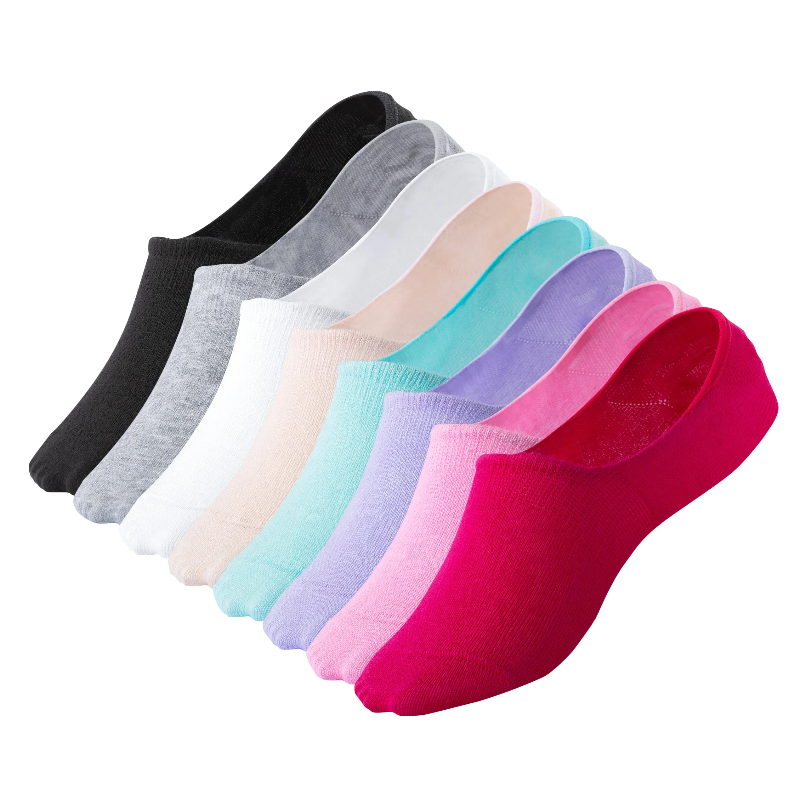 Women Bamboo No Show Socks Ultra Low-Cut, No-Show Length 8-Pack