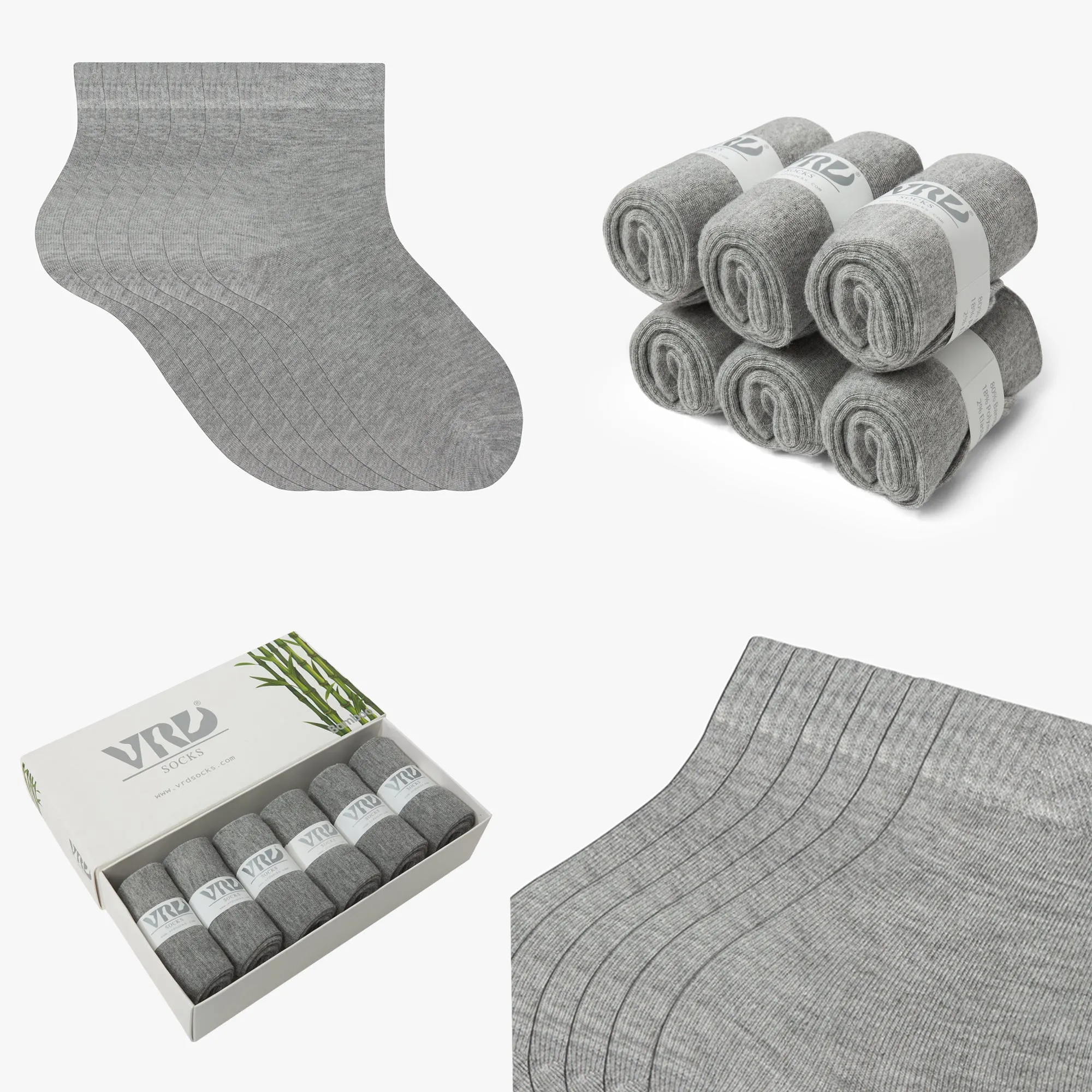 Womens Bamboo Dress Socks | Quarter Crew Length | 6 Pack