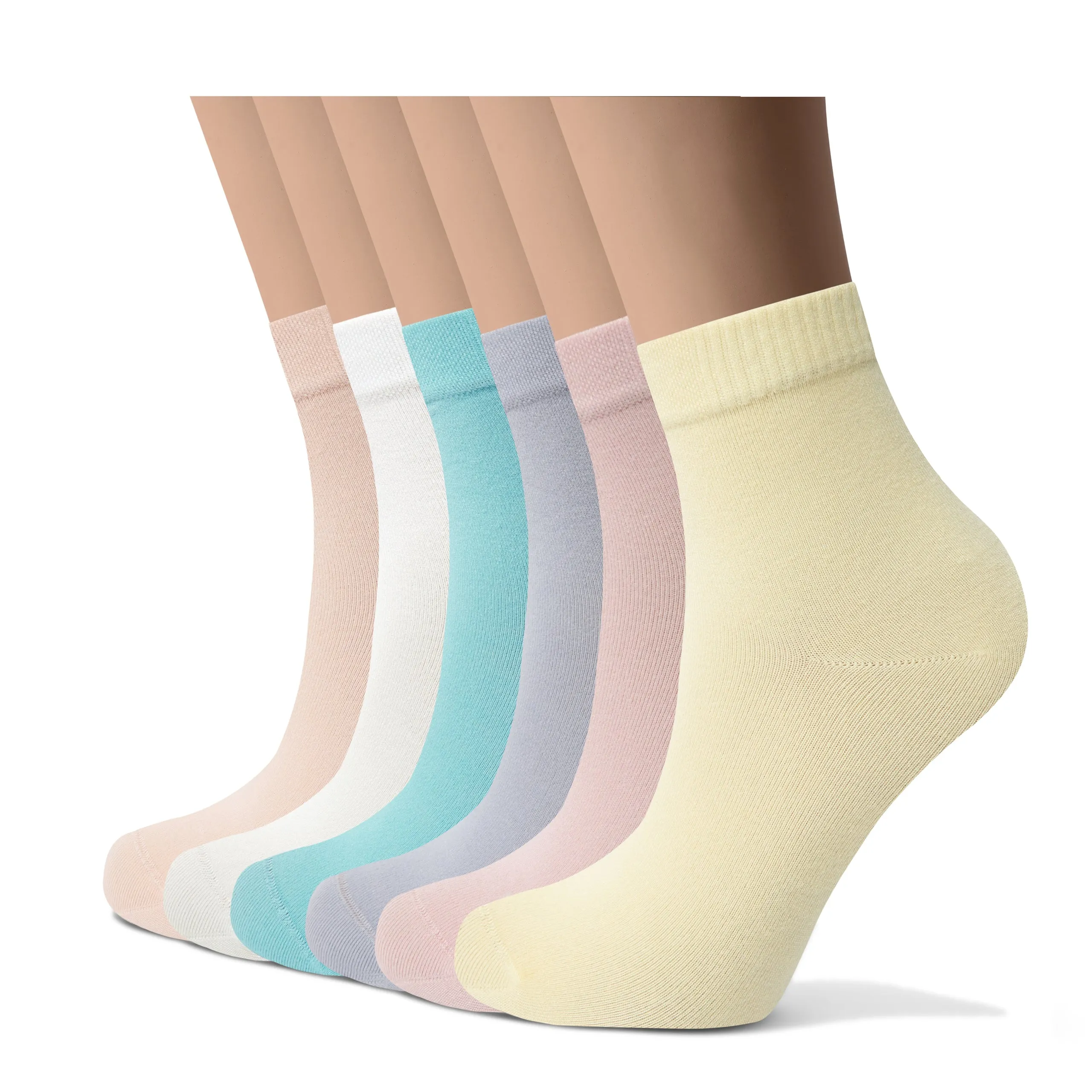 Womens Bamboo Dress Socks | Quarter Crew Length | 6 Pack