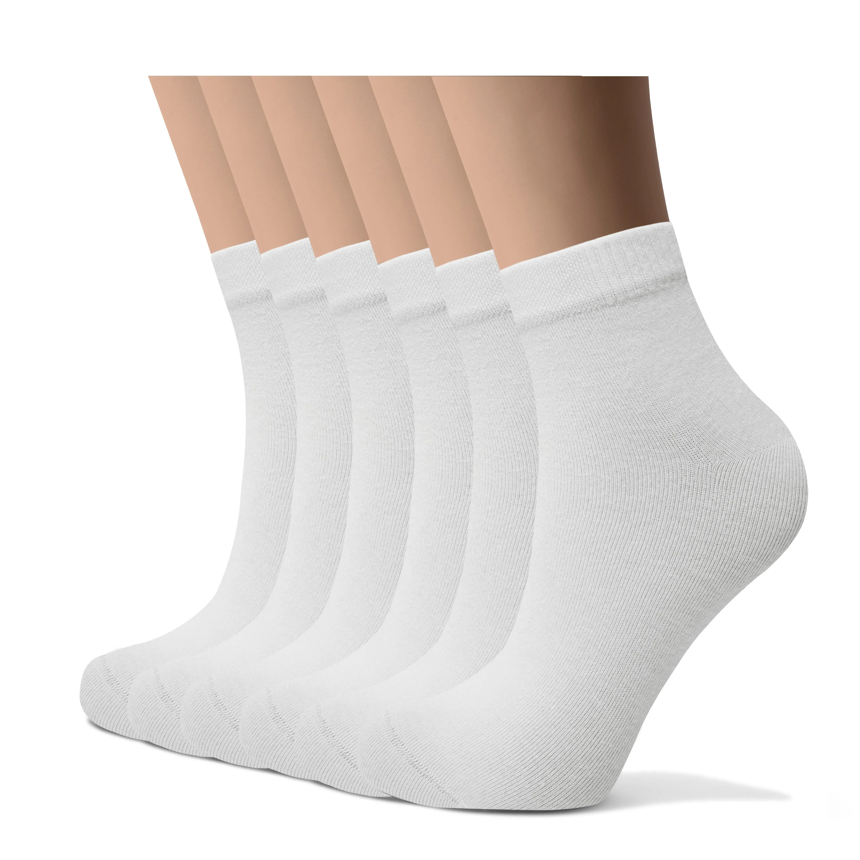 Womens Bamboo Dress Socks | Quarter Crew Length | 6 Pack