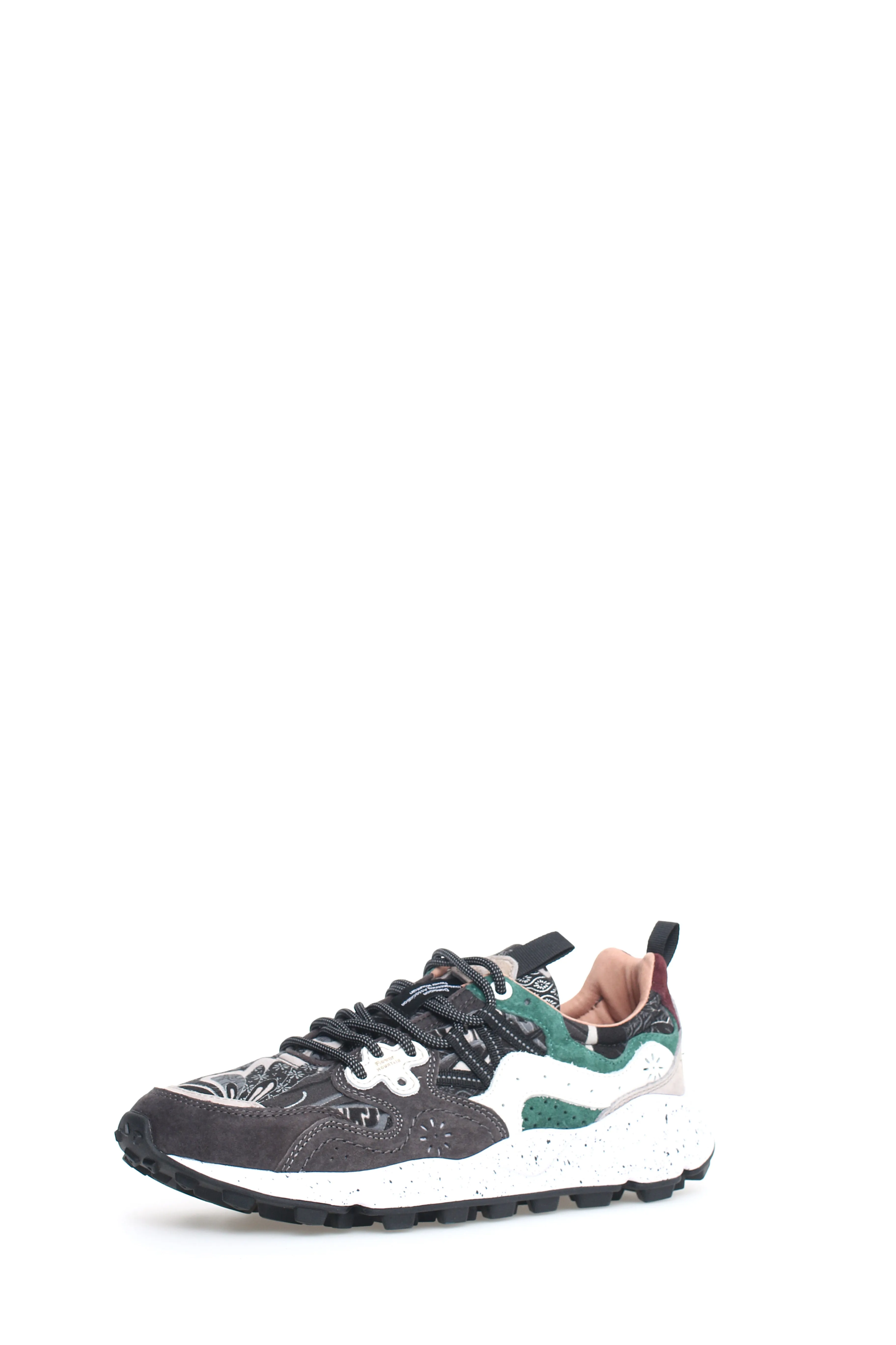 Yamano 3 Uni Suede/Cabuki Print Anthracite-Green (unisex)