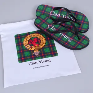 Young Tartan Flip Flops With Matching Bag